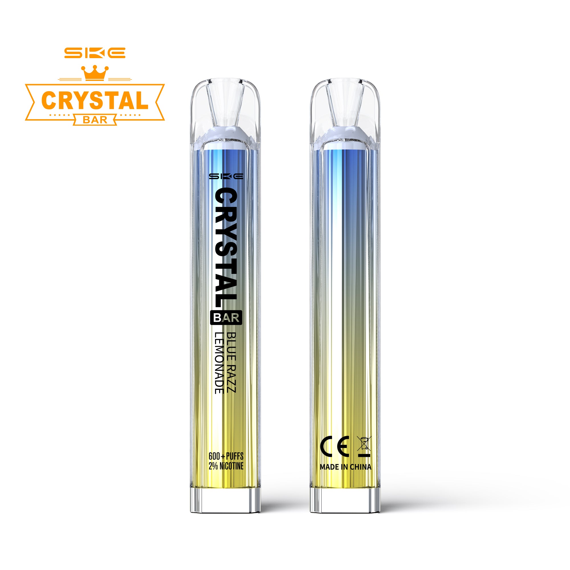 SKE Crystal Bar 600 - PreFilled POD Kit - Blue Razz Lemonade 2% Or 20mg Nic
