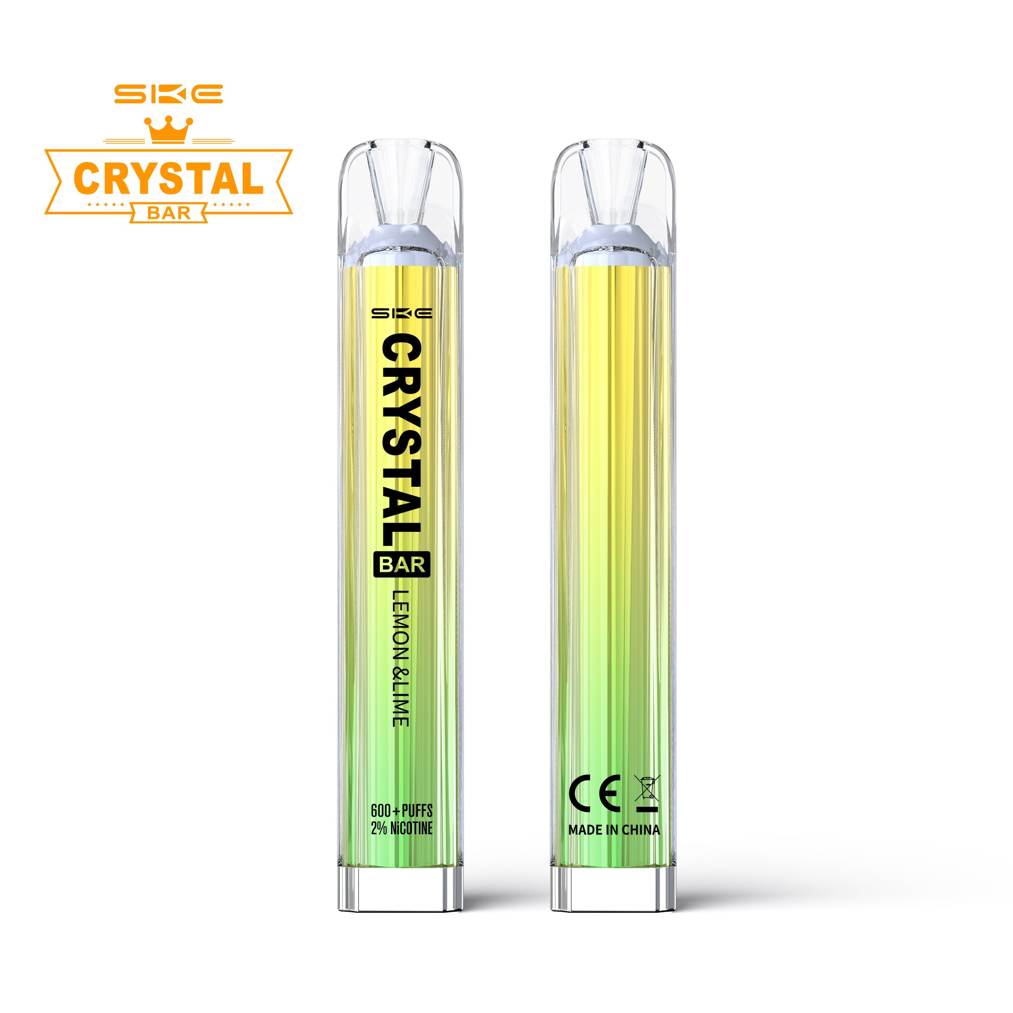 SKE Crystal Bar 600 - PreFilled POD Kit - Lemon & Lime 2% Or 20mg Nic