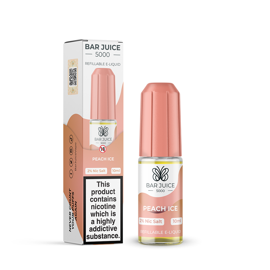 Bar Juice 5000 - Peach Ice Nic Salt E-Liquid - 10ml - 10mg