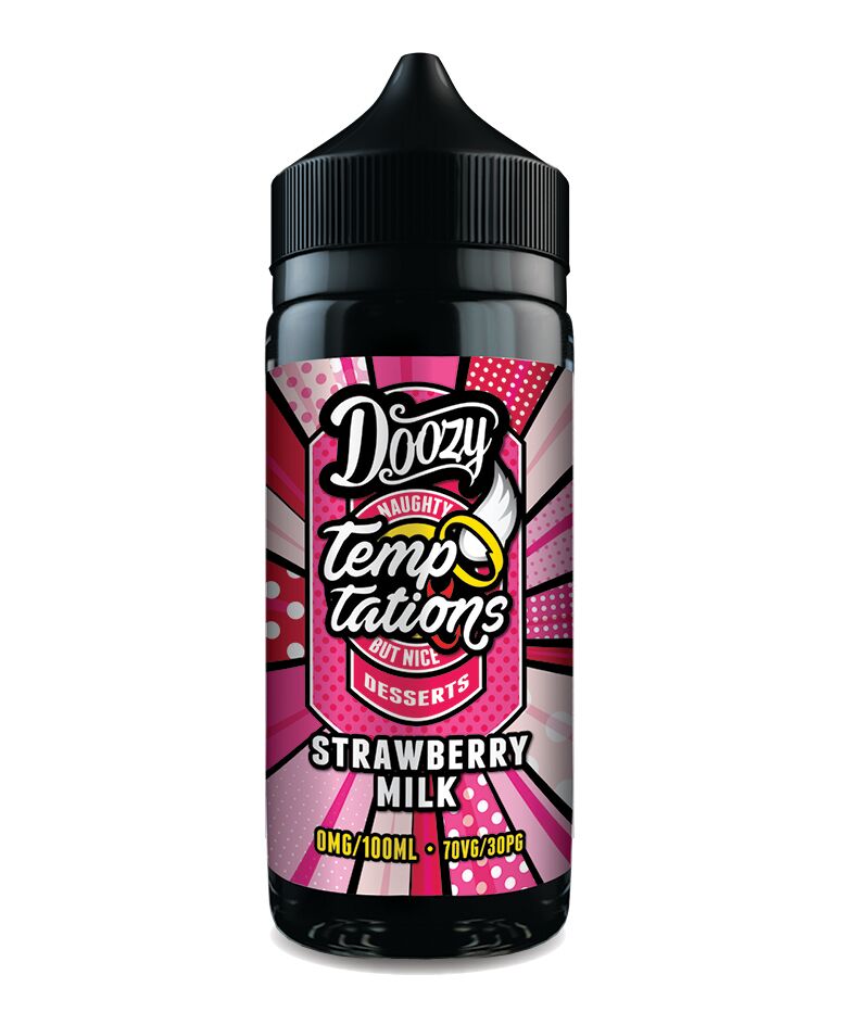 E-Liquids & Juices - Doozy Vape Co - Doozy Temptations - Strawberry Milk - 100ml
